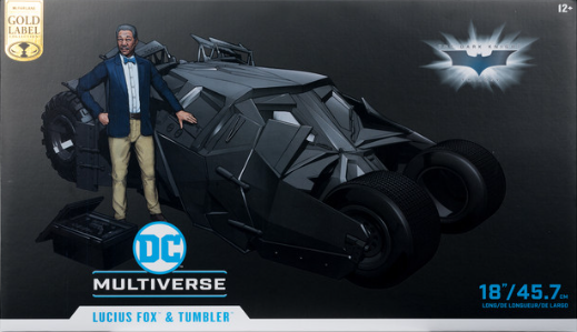 McFarlane Toys Gold Label: DC Multiverse The Dark Knight - Lucius Fox Action Figure & Tumbler Vehicle