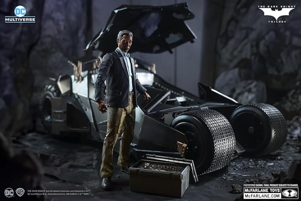McFarlane Toys Gold Label: DC Multiverse The Dark Knight - Lucius Fox Action Figure & Tumbler Vehicle