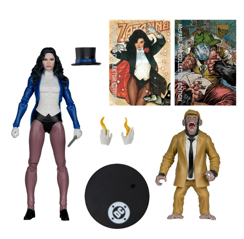 McFarlane Toys: DC Multiverse Collector Edition Zatanna with Detective Chimp Platinum Chase Variant Action Figure Set