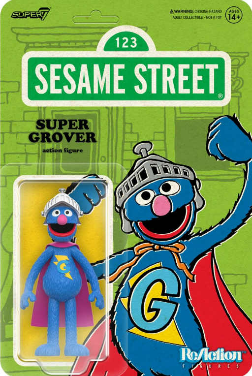 Super 7: Sesame Street ReAction Super Grover Action Figure