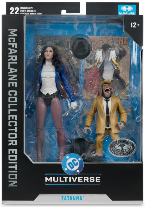 McFarlane Toys: DC Multiverse Collector Edition Zatanna with Detective Chimp Platinum Chase Variant Action Figure Set